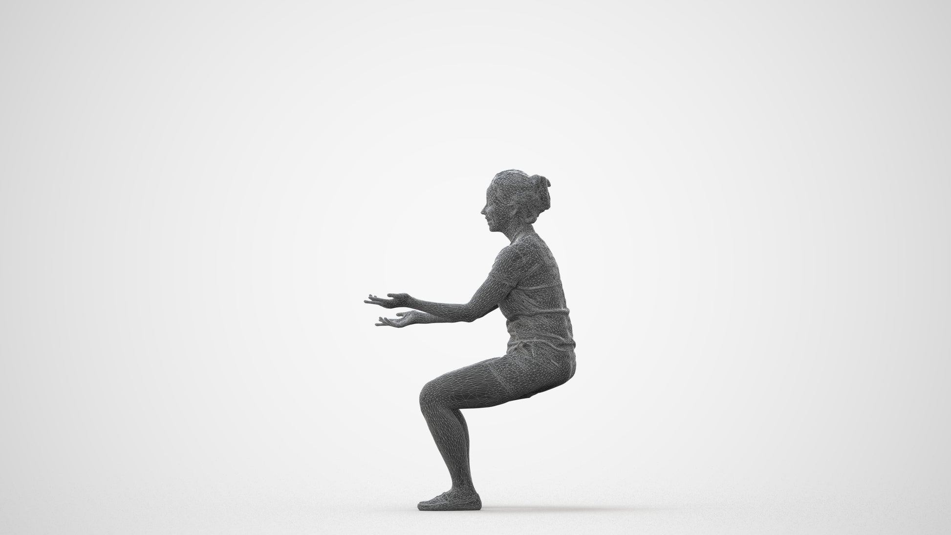 realistic 3D people woman casual sitting, render-ready for V-Ray and Corona, FBX OBJ, square thumbnail