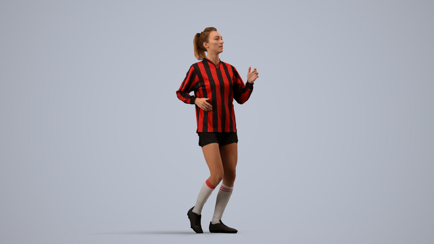 realistic 3D people woman sport, render-ready for V-Ray and Corona, FBX OBJ, side view render