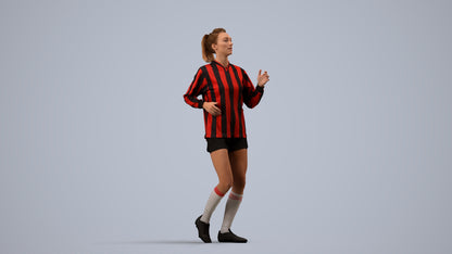 realistic 3D people woman sport, render-ready for V-Ray and Corona, FBX OBJ, side view render