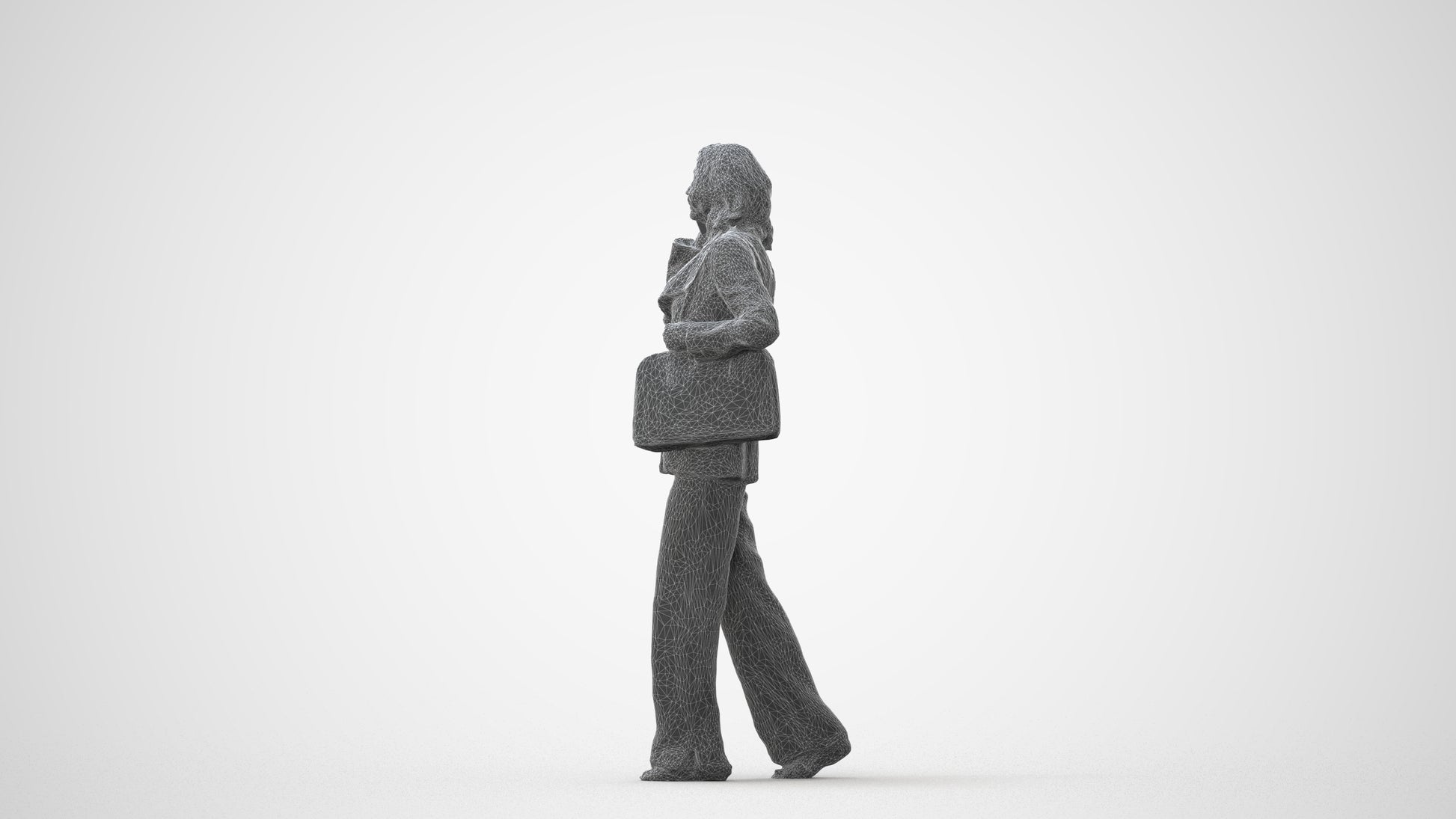 scanned 3D senior woman business walking, photogrammetry people for Enscape and V-Ray, square thumbnail
