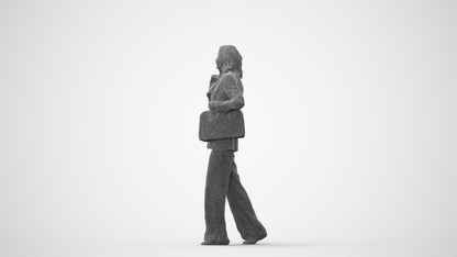 scanned 3D senior woman business walking, photogrammetry people for Enscape and V-Ray, square thumbnail