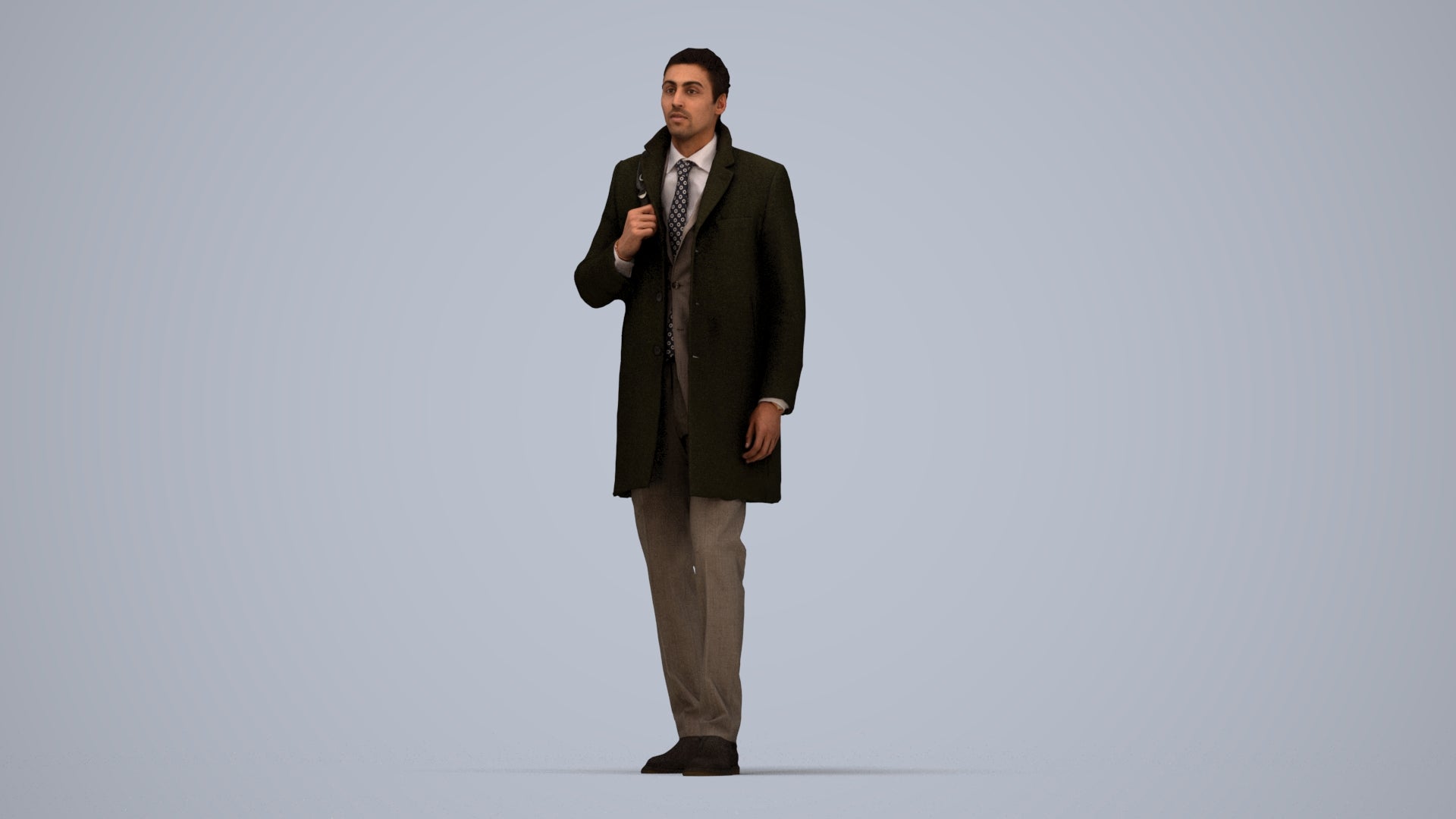 photogrammetry 3D man business, realistic human model archviz FBX, top-down view render