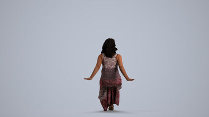 realistic 3D woman casual sitting, scanned archviz people for Blender and 3ds Max, front view render