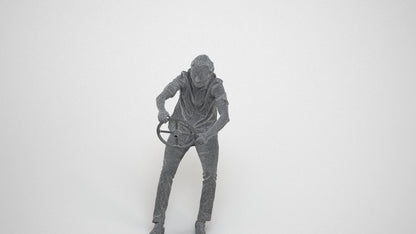 realistic 3D man casual driving, scanned archviz people for Blender and 3ds Max, wireframe three-quarter view