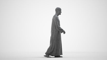 scanned 3D man walking, photogrammetry people for Enscape and V-Ray, wireframe side view