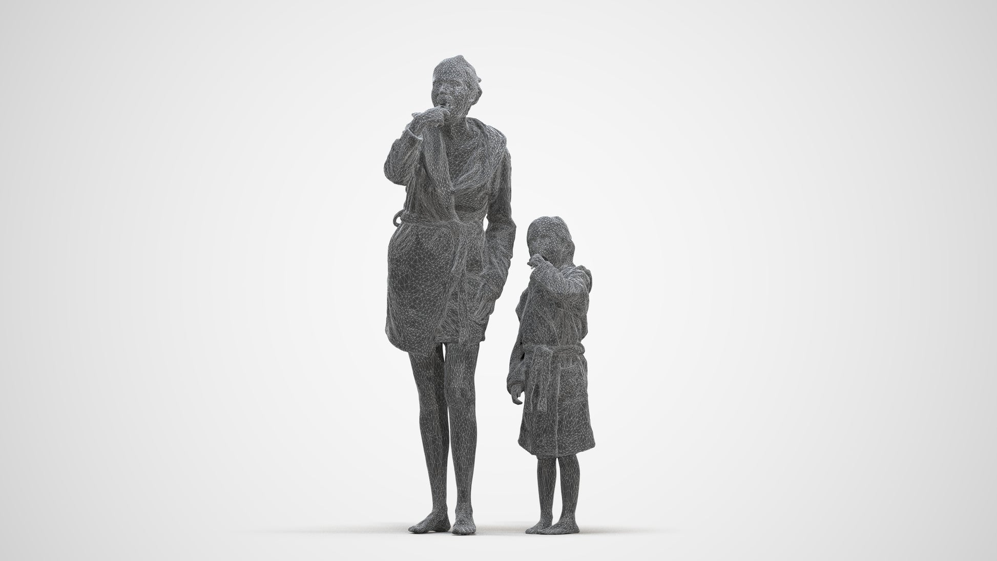 realistic 3D girl kids, scanned archviz people for Blender and 3ds Max, three-quarter front view render