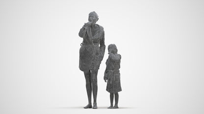 realistic 3D girl kids, scanned archviz people for Blender and 3ds Max, three-quarter front view render
