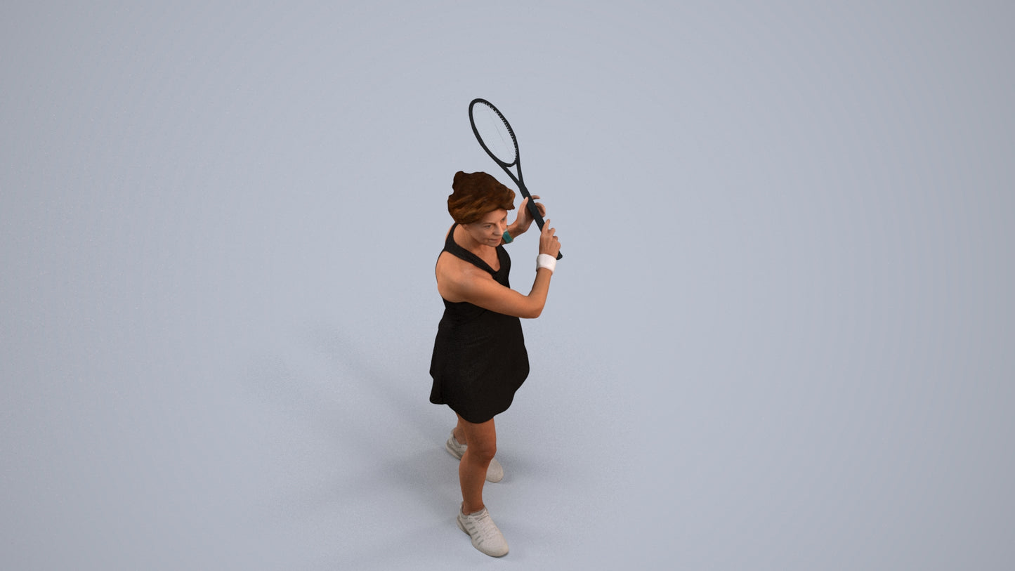 3D scanned woman sport, photorealistic archviz people for Enscape and SketchUp, back view render