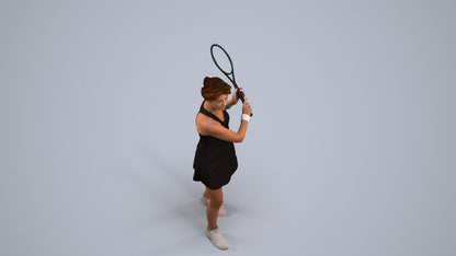 3D scanned woman sport, photorealistic archviz people for Enscape and SketchUp, back view render