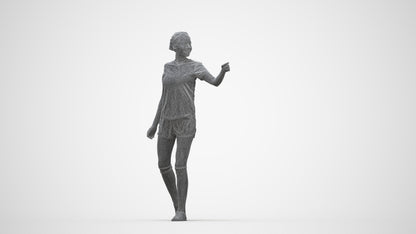 photogrammetry 3D woman sport, realistic human model archviz FBX, wireframe back view