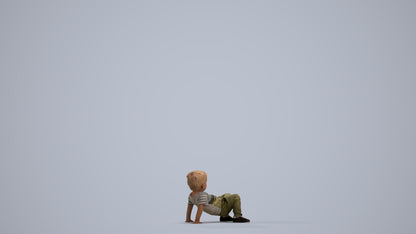 realistic 3D human boy casual kids, archviz people FBX OBJ for Blender, front view render