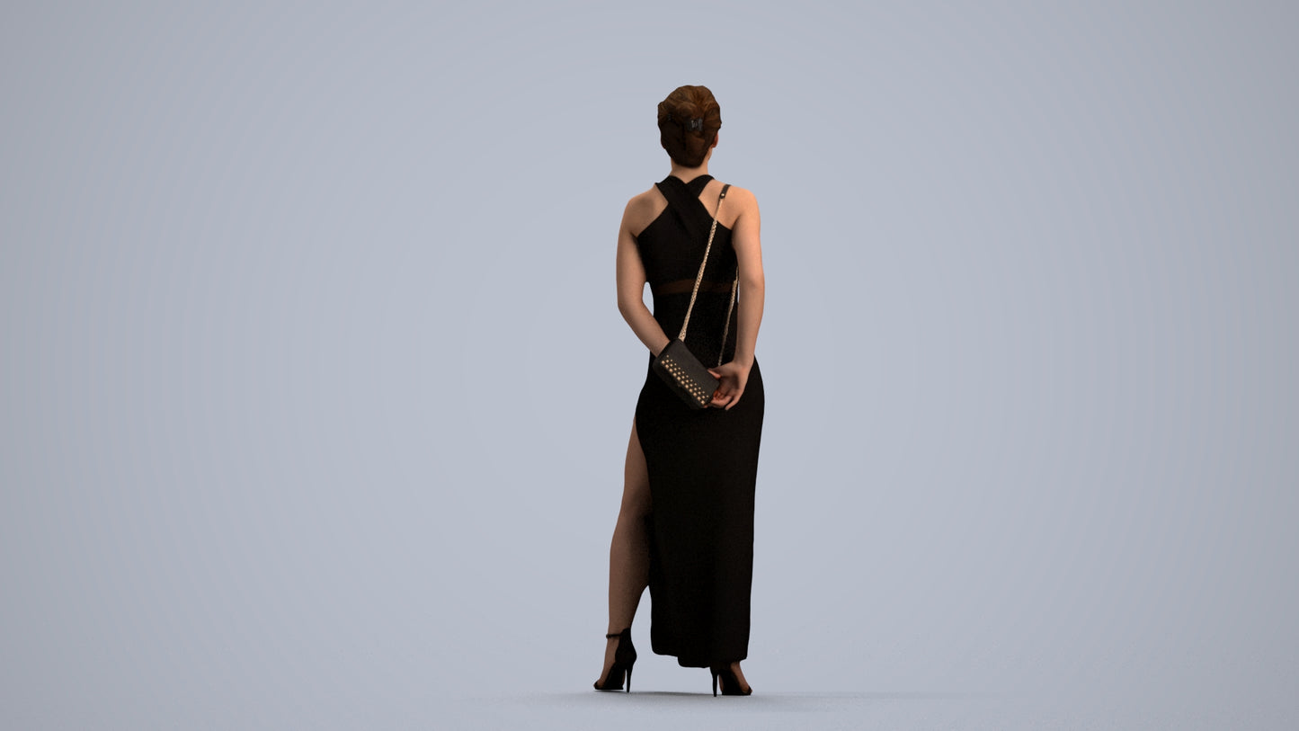 scanned 3D woman formal formalaffairs, photogrammetry people for Enscape and V-Ray, front view render