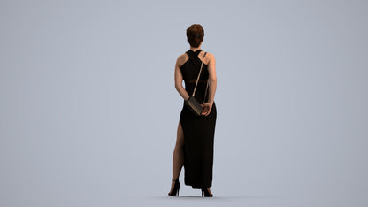scanned 3D woman formal formalaffairs, photogrammetry people for Enscape and V-Ray, front view render