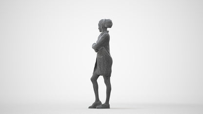 3D people model woman casual standing, scanned human for 3ds Max rendering, square thumbnail