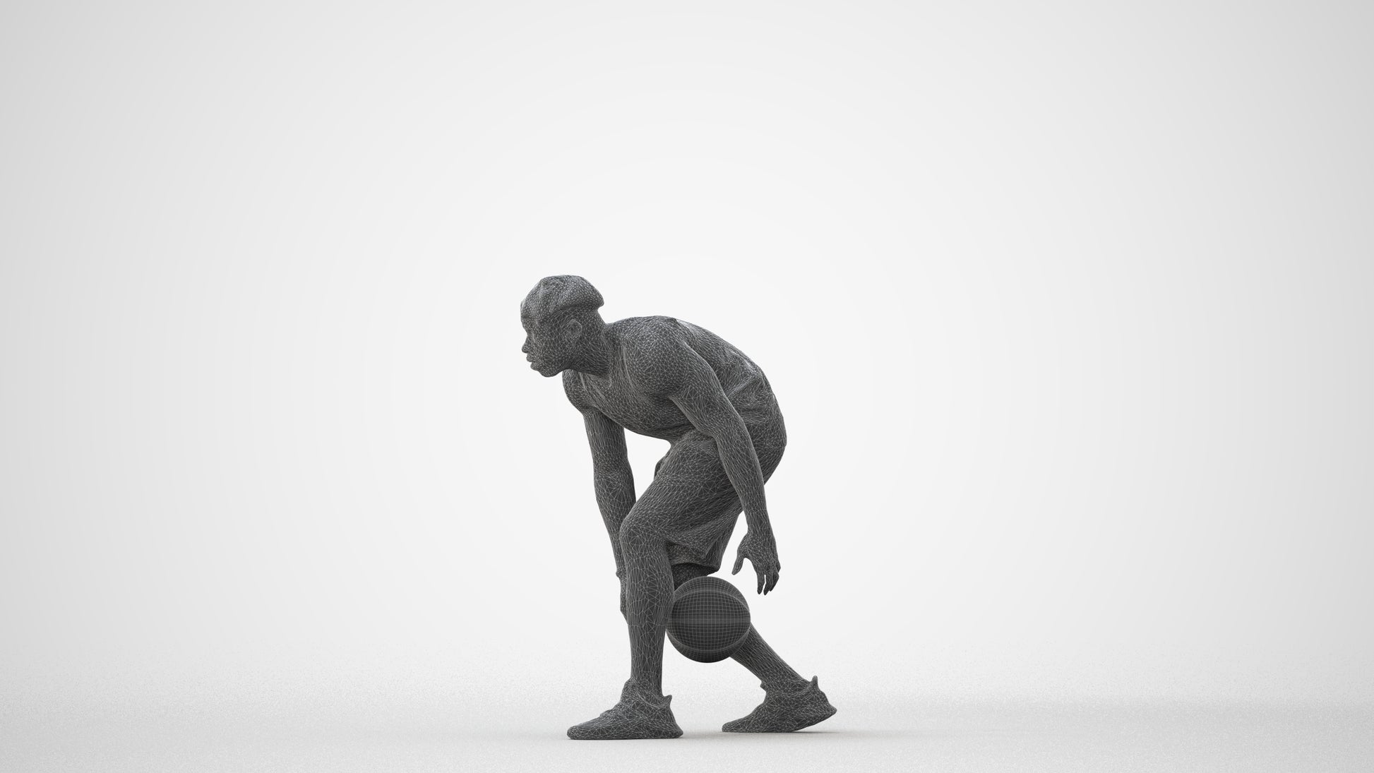3D people model man sport, scanned human for 3ds Max rendering, square thumbnail