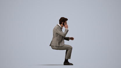 realistic 3D man business, scanned archviz people for Blender and 3ds Max, side view render