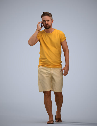 realistic 3D human man walking, archviz people FBX OBJ for Blender