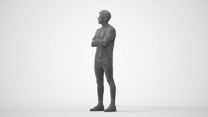 3D people model man casual standing, scanned human for 3ds Max rendering, square thumbnail