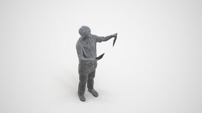 scanned 3D senior woman medical, photogrammetry people for Enscape and V-Ray, wireframe three-quarter view