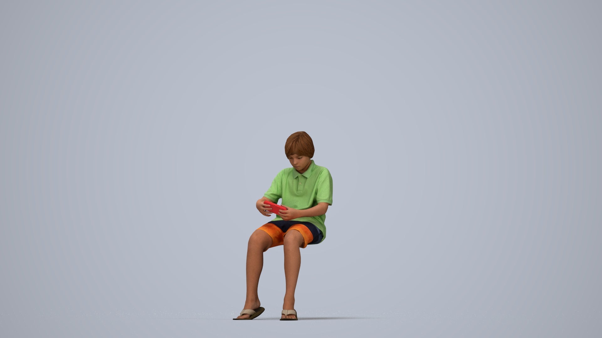 photogrammetry 3D boy kids, realistic human model archviz FBX, top-down view render