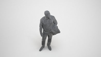 realistic 3D man business, scanned archviz people for Blender and 3ds Max, wireframe three-quarter view