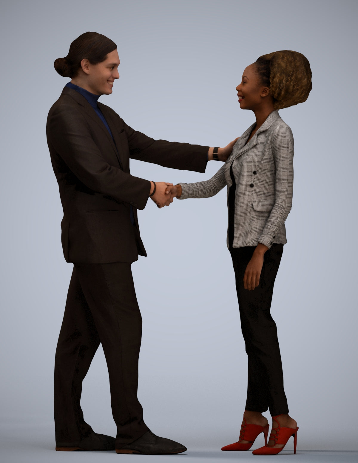 scanned 3D woman business, photogrammetry people for Enscape and V-Ray