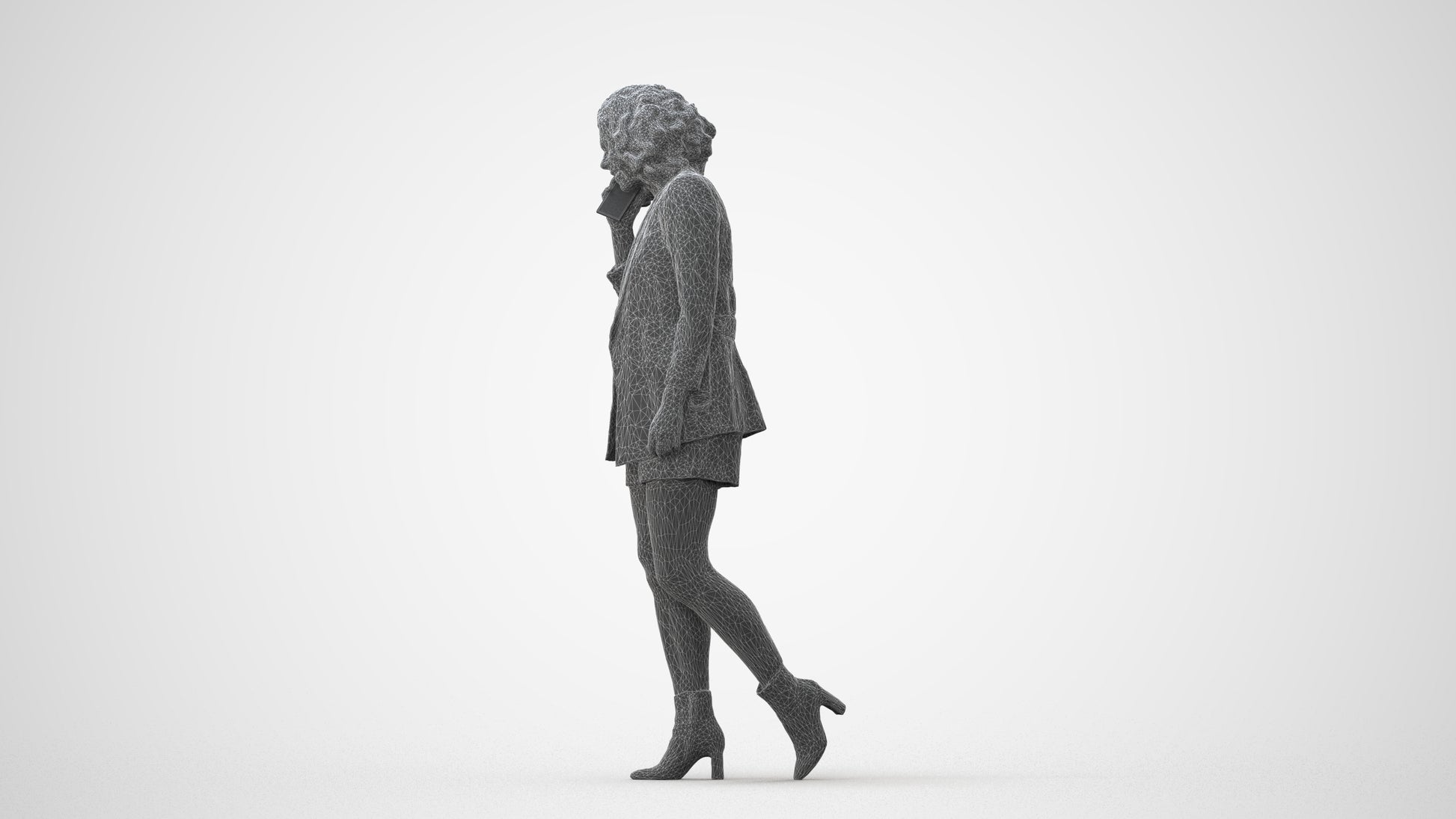 3D scanned woman walking business, photorealistic archviz people for Enscape and SketchUp, square thumbnail