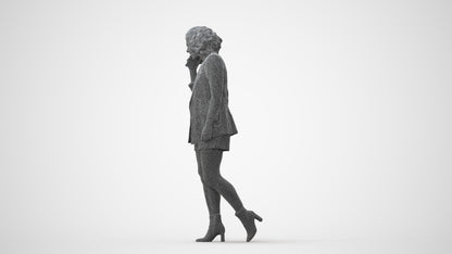 3D scanned woman walking business, photorealistic archviz people for Enscape and SketchUp, square thumbnail