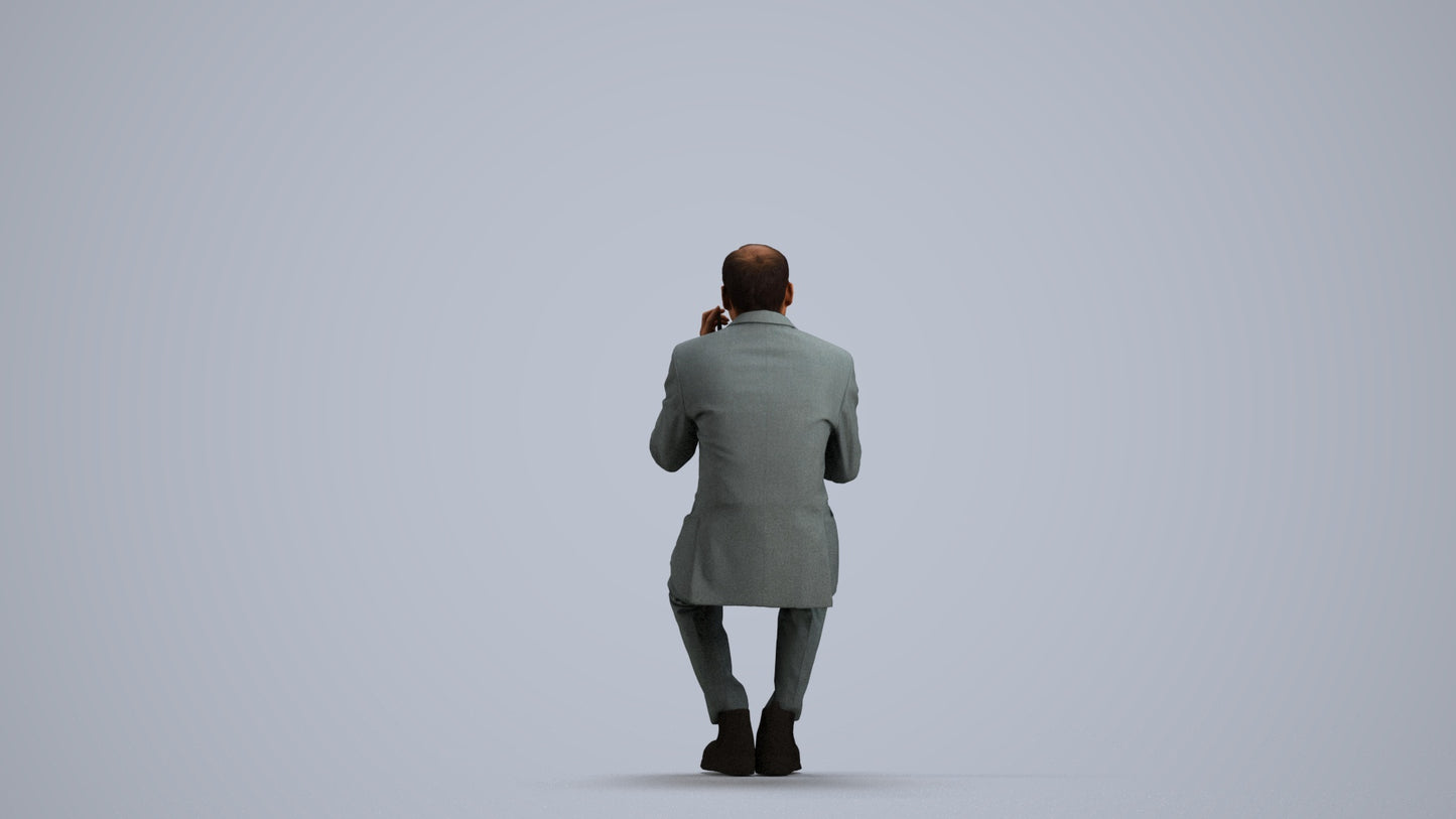 photogrammetry 3D man business shopping, realistic human model archviz FBX, front view render