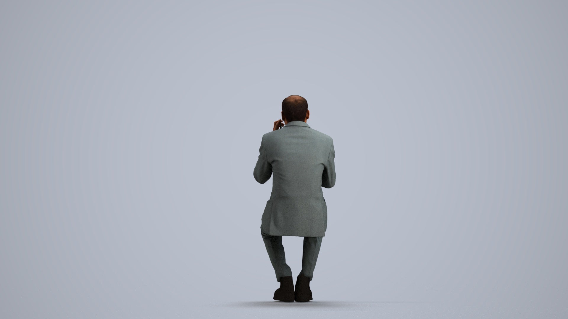 photogrammetry 3D man business shopping, realistic human model archviz FBX, front view render