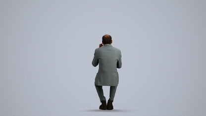 photogrammetry 3D man business shopping, realistic human model archviz FBX, front view render
