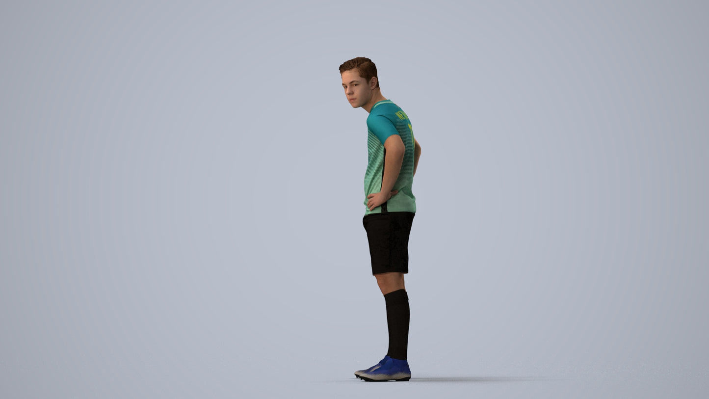 3D scanned man sport, photorealistic archviz people for Enscape and SketchUp, three-quarter view render