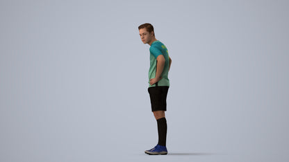 3D scanned man sport, photorealistic archviz people for Enscape and SketchUp, three-quarter view render