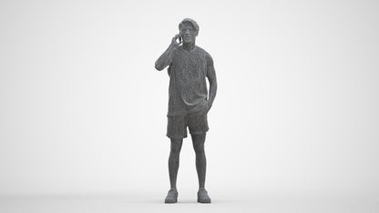 photogrammetry 3D man sport standing, realistic human model archviz FBX, three-quarter front view render