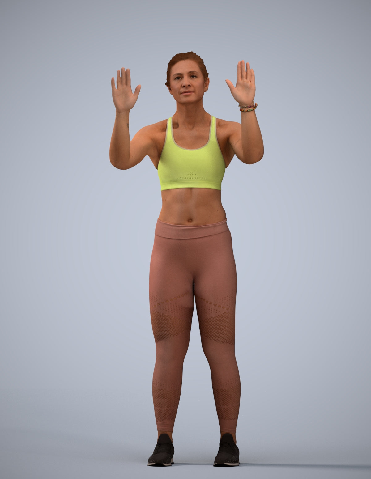 3D scanned woman sport, photorealistic archviz people for Enscape and SketchUp