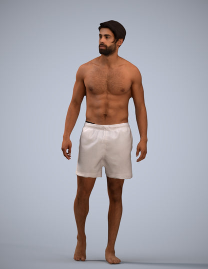 realistic 3D people man pool, render-ready for V-Ray and Corona, FBX OBJ