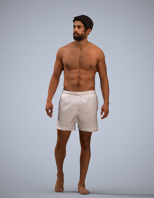 realistic 3D people man pool, render-ready for V-Ray and Corona, FBX OBJ