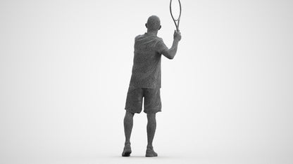 3D scanned man sport, photorealistic archviz people for Enscape and SketchUp, wireframe front view