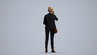scanned 3D woman business, photogrammetry people for Enscape and V-Ray, front view render