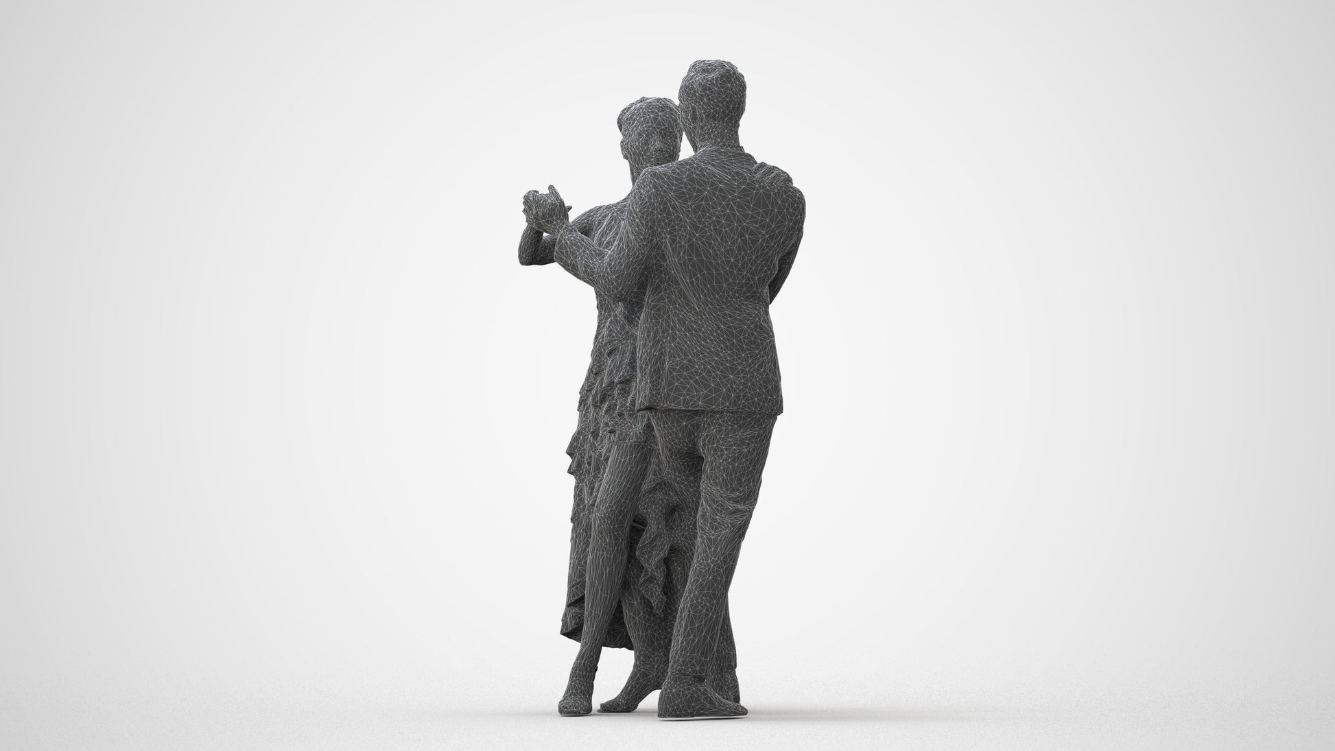 3D human model woman formal dancing, photogrammetry scanned person for archviz, square thumbnail