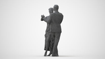3D human model woman formal dancing, photogrammetry scanned person for archviz, square thumbnail