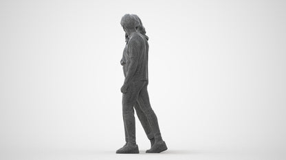 3D human model woman casual couple, photogrammetry scanned person for archviz, square thumbnail