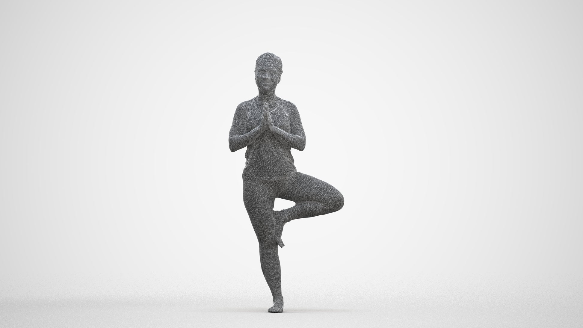 3D scanned woman sport, photorealistic archviz people for Enscape and SketchUp, three-quarter front view render