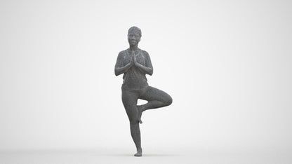 3D scanned woman sport, photorealistic archviz people for Enscape and SketchUp, three-quarter front view render