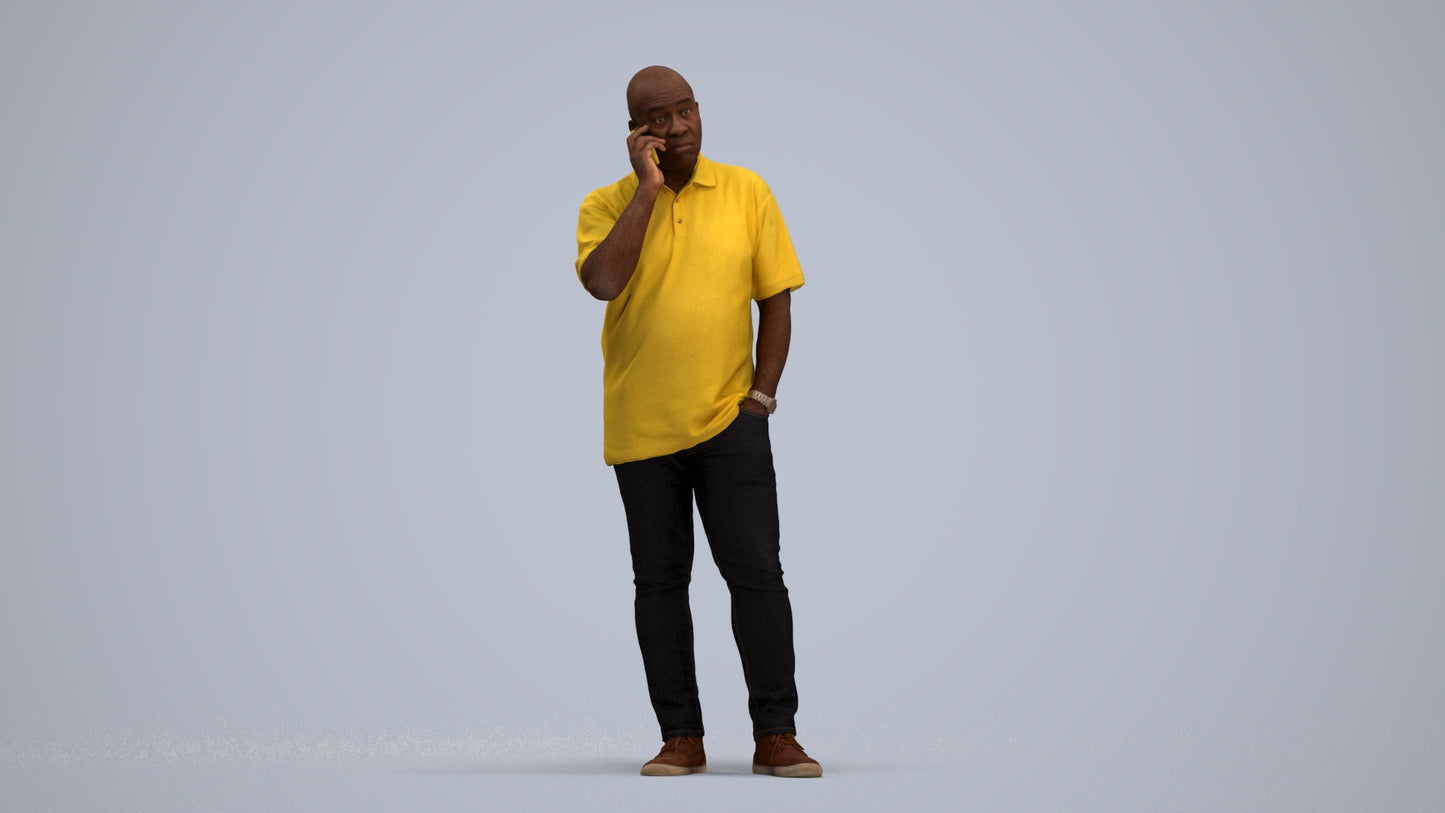 photogrammetry 3D man casual standing, realistic human model archviz FBX, standing pose render