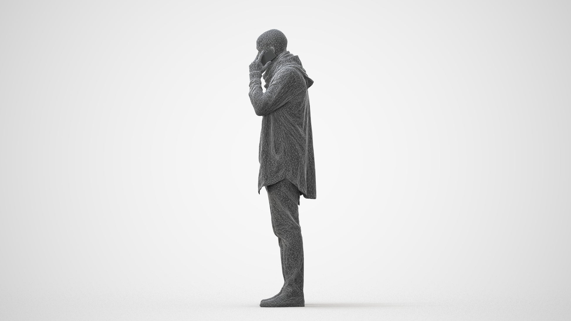 3D scanned man standing casual, photorealistic archviz people for Enscape and SketchUp, square thumbnail