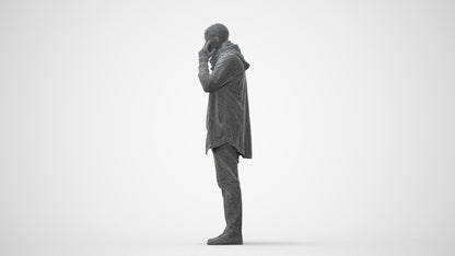 3D scanned man standing casual, photorealistic archviz people for Enscape and SketchUp, square thumbnail