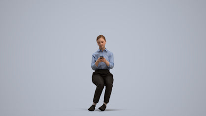 3D people model girl business kids, scanned human for 3ds Max rendering, standing pose render
