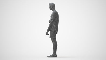 3D human model man casual standing, photogrammetry scanned person for archviz, square thumbnail