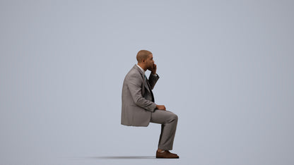 scanned 3D man business, photogrammetry people for Enscape and V-Ray, side view render
